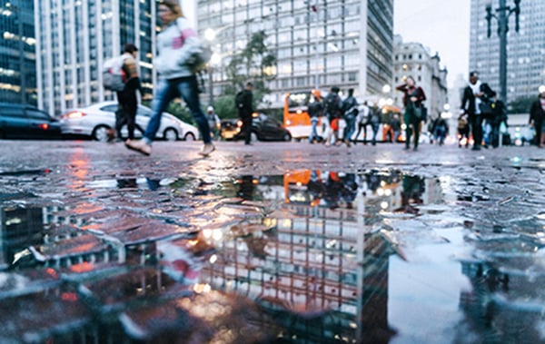 Rainwater on the street